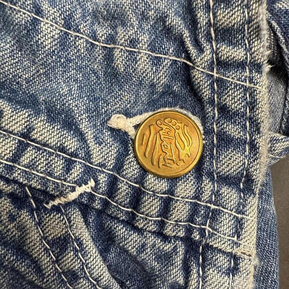 Vintage Liberty Denim Bib Overall Shorts Farm Work Baby Size 2 USA - Picture 11 of 14